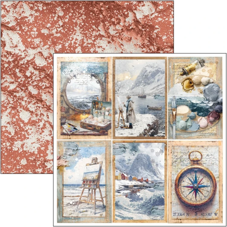 Zestaw papierów do scrapbookingu 20x20 An Artist Journey CBH092 12 arkuszy Ciao Bella