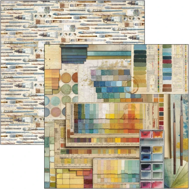 Zestaw papierów do scrapbookingu 20x20 An Artist Journey CBH092 12 arkuszy Ciao Bella