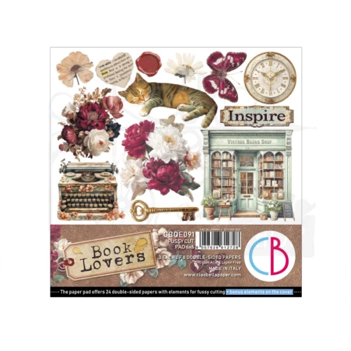 Zestaw papierów do scrapbookingu 15x15 Book Lovers CBQE091 24 arkusze Ciao Bella