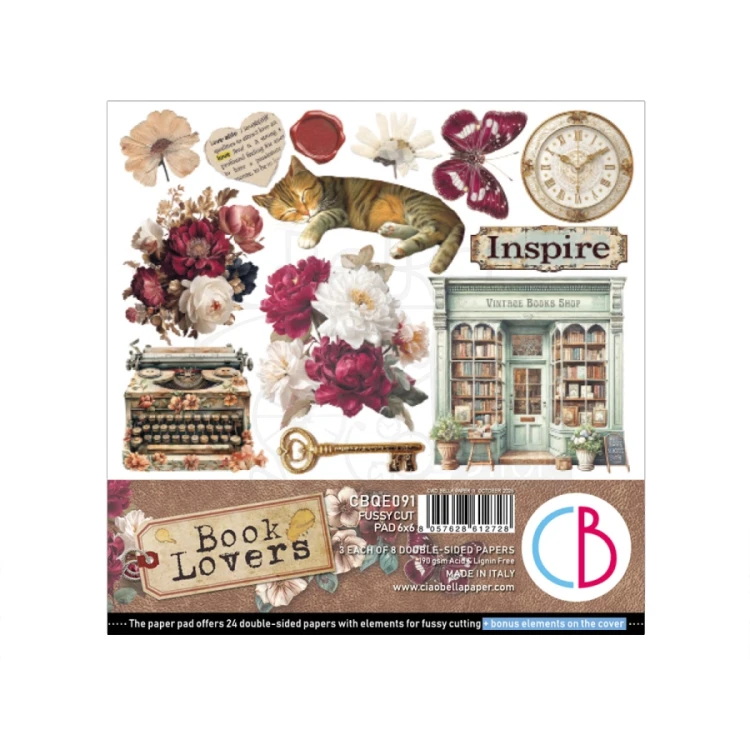 Zestaw papierów do scrapbookingu 15x15 Book Lovers CBQE091 24 arkusze Ciao Bella