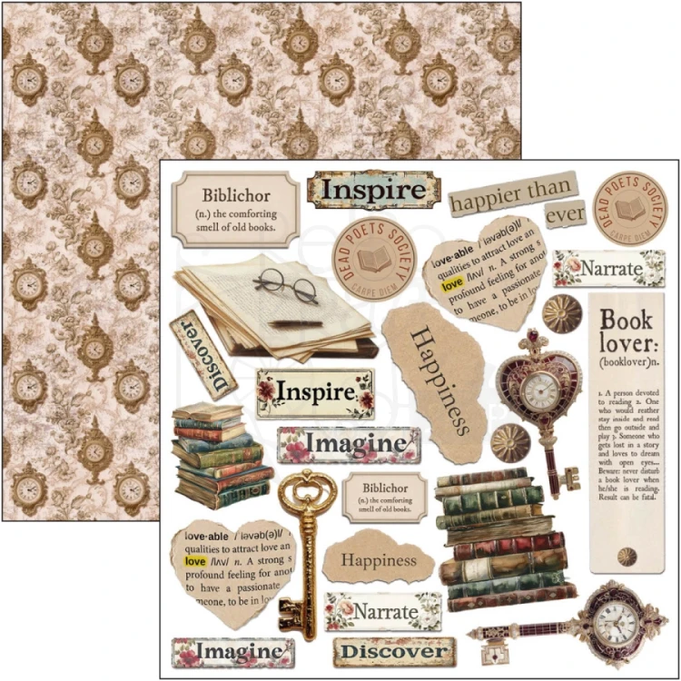 Zestaw papierów do scrapbookingu 15x15 Book Lovers CBQE091 24 arkusze Ciao Bella