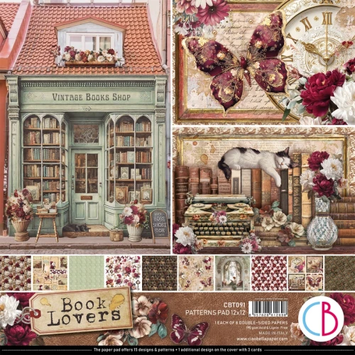 Zestaw papierów do scrapbookingu 30x30 Book Lovers CBT091 8 arkuszy Ciao Bella