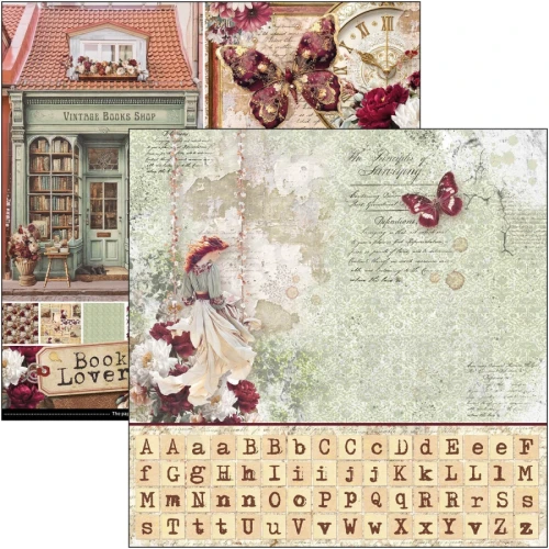 Zestaw papierów do scrapbookingu 30x30 Book Lovers CBT091 8 arkuszy Ciao Bella