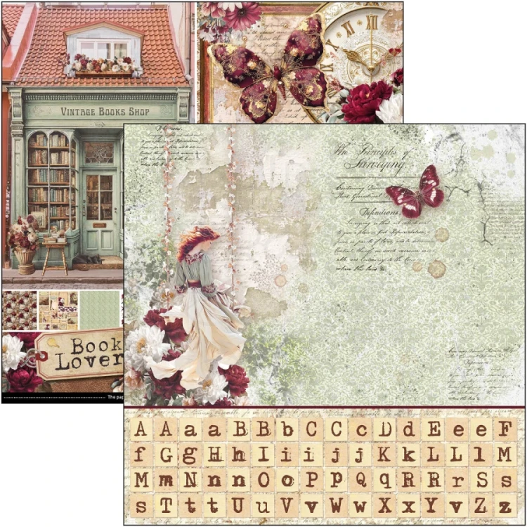 Zestaw papierów do scrapbookingu 30x30 Book Lovers CBT091 8 arkuszy Ciao Bella