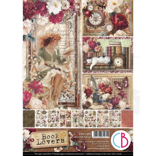 Zestaw papierów do scrapbookingu A4 Book Lovers CBCL091 9 arkuszy Ciao Bella