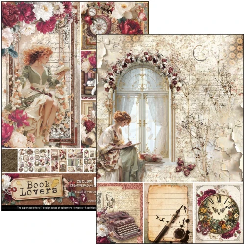 Zestaw papierów do scrapbookingu A4 Book Lovers CBCL091 9 arkuszy Ciao Bella