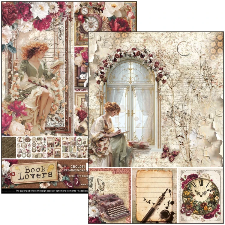 Zestaw papierów do scrapbookingu A4 Book Lovers CBCL091 9 arkuszy Ciao Bella
