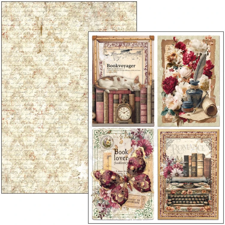 Zestaw papierów do scrapbookingu A4 Book Lovers CBCL091 9 arkuszy Ciao Bella