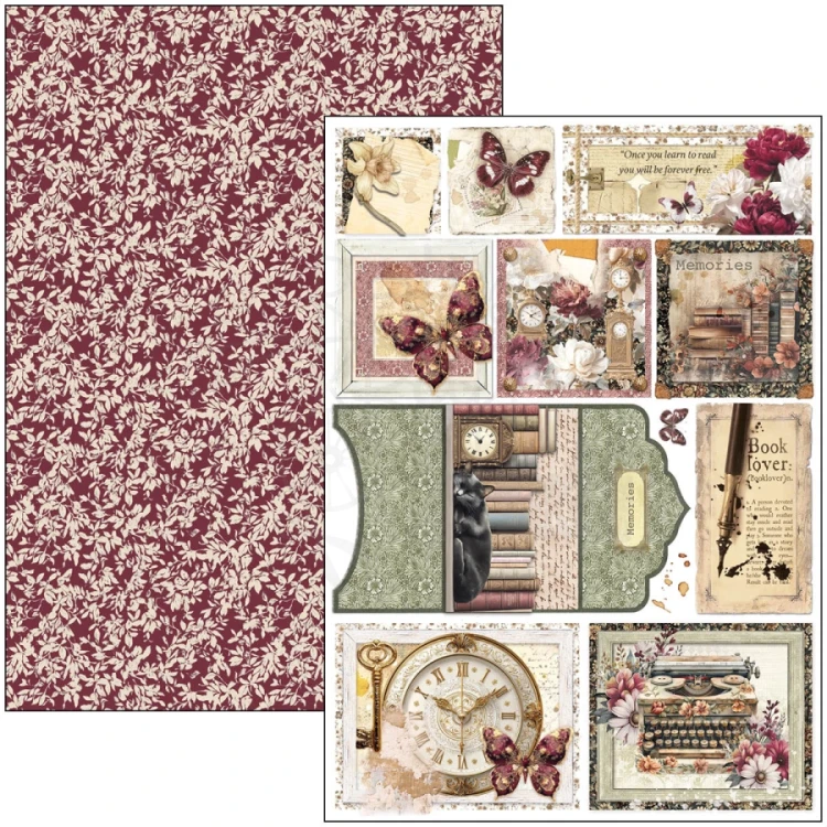 Zestaw papierów do scrapbookingu A4 Book Lovers CBCL091 9 arkuszy Ciao Bella