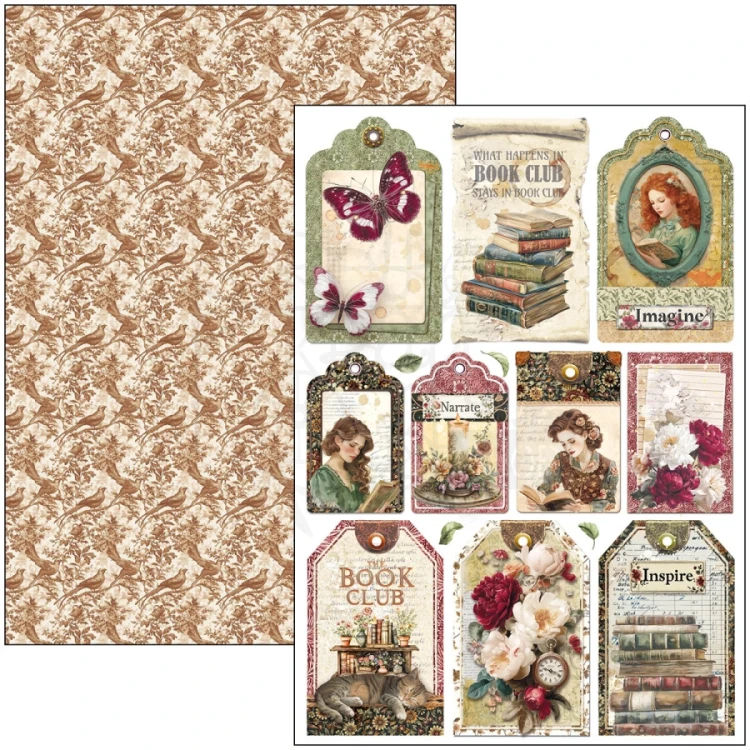 Zestaw papierów do scrapbookingu A4 Book Lovers CBCL091 9 arkuszy Ciao Bella