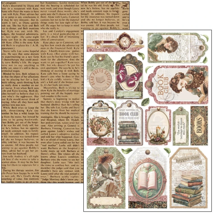 Zestaw papierów do scrapbookingu A4 Book Lovers CBCL091 9 arkuszy Ciao Bella