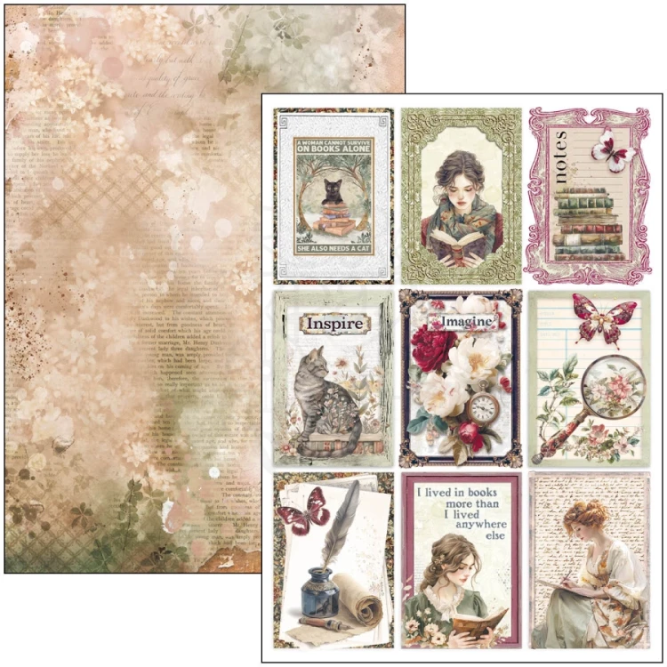 Zestaw papierów do scrapbookingu A4 Book Lovers CBCL091 9 arkuszy Ciao Bella