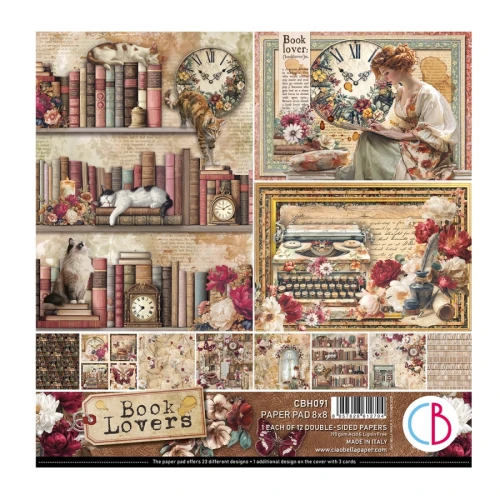 Zestaw papierów do scrapbookingu 20x20 Book Lovers CBH091 12 arkuszy Ciao Bella
