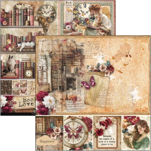 Zestaw papierów do scrapbookingu 20x20 Book Lovers CBH091 12 arkuszy Ciao Bella