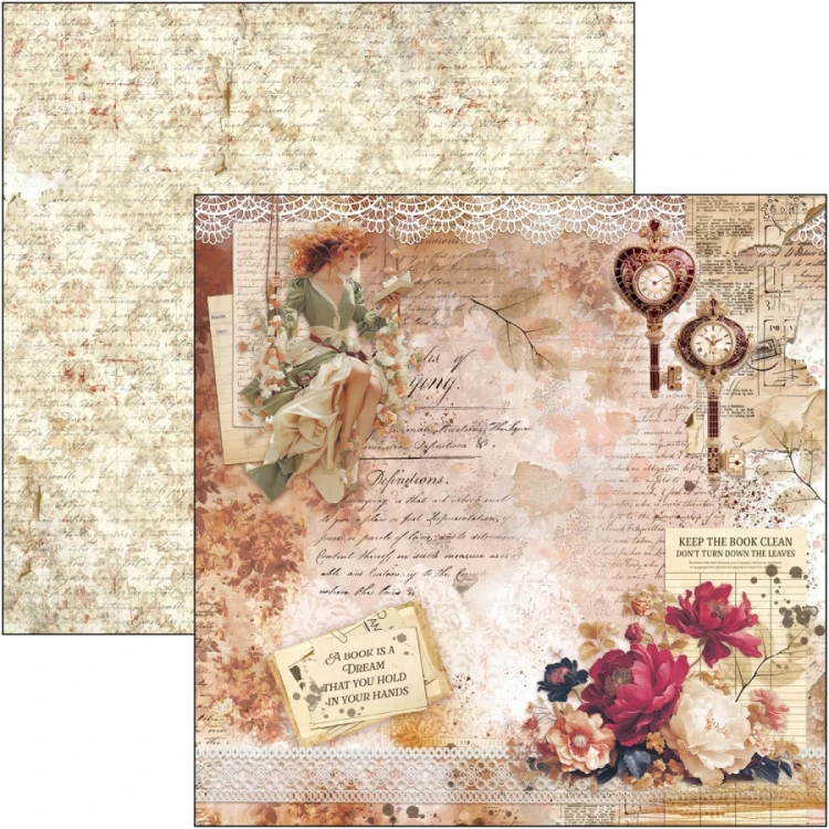Zestaw papierów do scrapbookingu 20x20 Book Lovers CBH091 12 arkuszy Ciao Bella