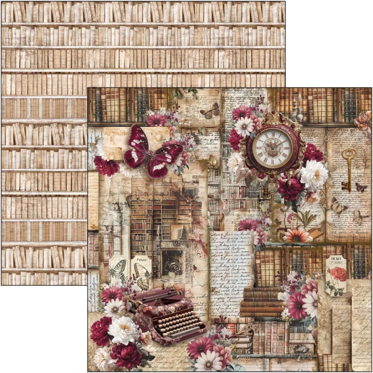 Zestaw papierów do scrapbookingu 30x30 Book Lovers CBPM091 12 arkuszy Ciao Bella