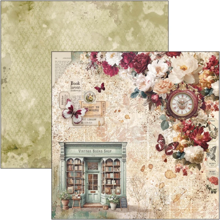 Zestaw papierów do scrapbookingu 30x30 Book Lovers CBPM091 12 arkuszy Ciao Bella