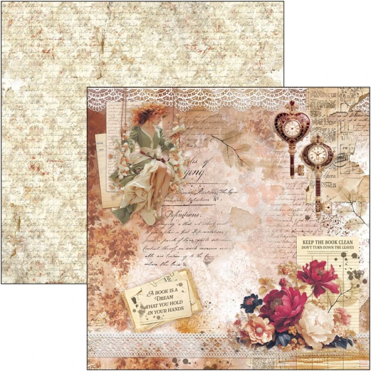 Zestaw papierów do scrapbookingu 30x30 Book Lovers CBPM091 12 arkuszy Ciao Bella