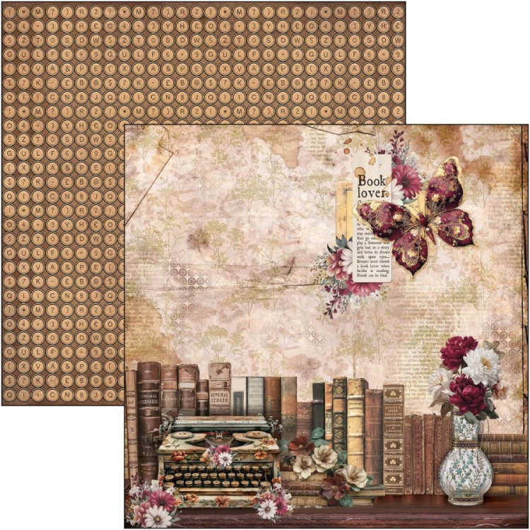 Zestaw papierów do scrapbookingu 30x30 Book Lovers CBPM091 12 arkuszy Ciao Bella