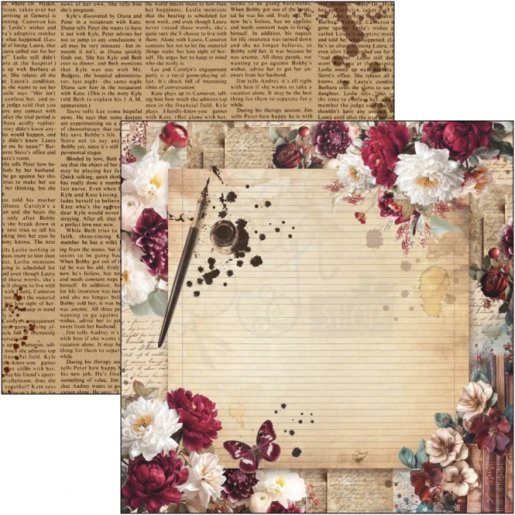 Zestaw papierów do scrapbookingu 30x30 Book Lovers CBPM091 12 arkuszy Ciao Bella