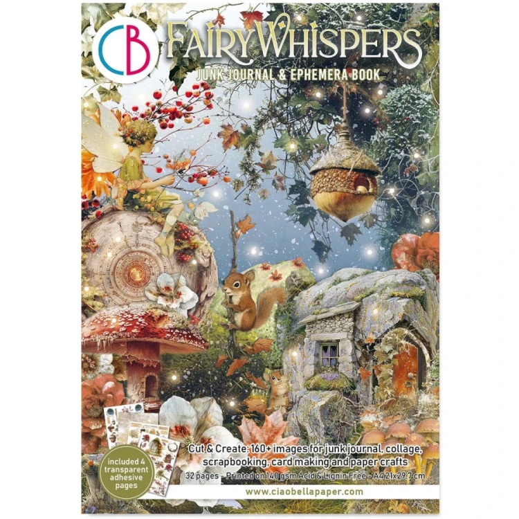 Zestaw A4 Junk Journal &amp; Ephemera Book Fairy Whispers 32 arkusze CBB019 Ciao Bella