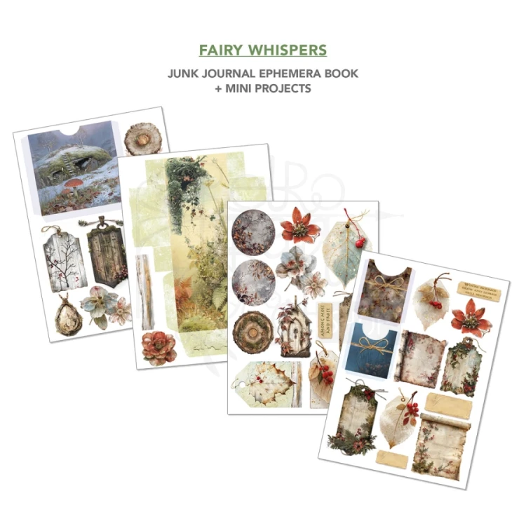 Zestaw A4 Junk Journal &amp; Ephemera Book Fairy Whispers 32 arkusze CBB019 Ciao Bella