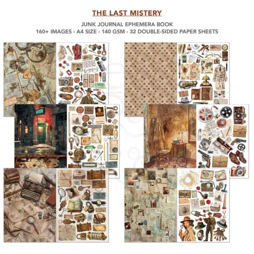 Zestaw A4 Junk Journal &amp; Ephemera Book The Last Mystery 32 arkusze CBB017 Ciao Bella