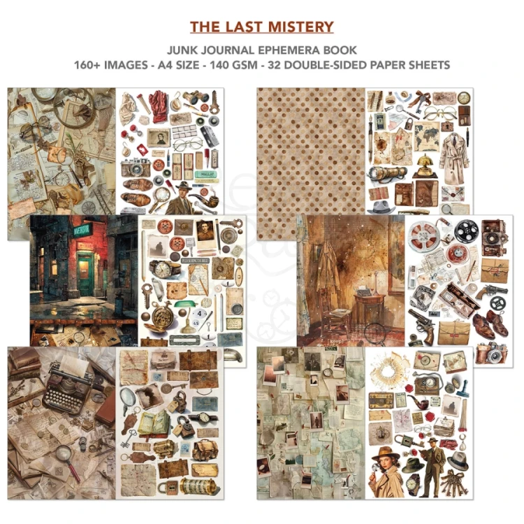Zestaw A4 Junk Journal &amp; Ephemera Book The Last Mystery 32 arkusze CBB017 Ciao Bella