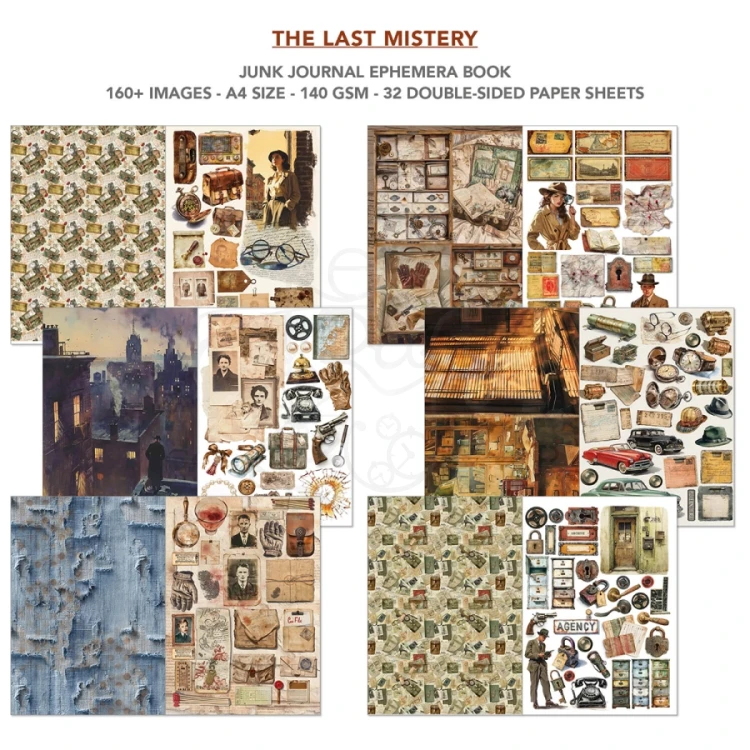 Zestaw A4 Junk Journal &amp; Ephemera Book The Last Mystery 32 arkusze CBB017 Ciao Bella