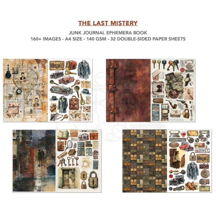 Zestaw A4 Junk Journal &amp; Ephemera Book The Last Mystery 32 arkusze CBB017 Ciao Bella