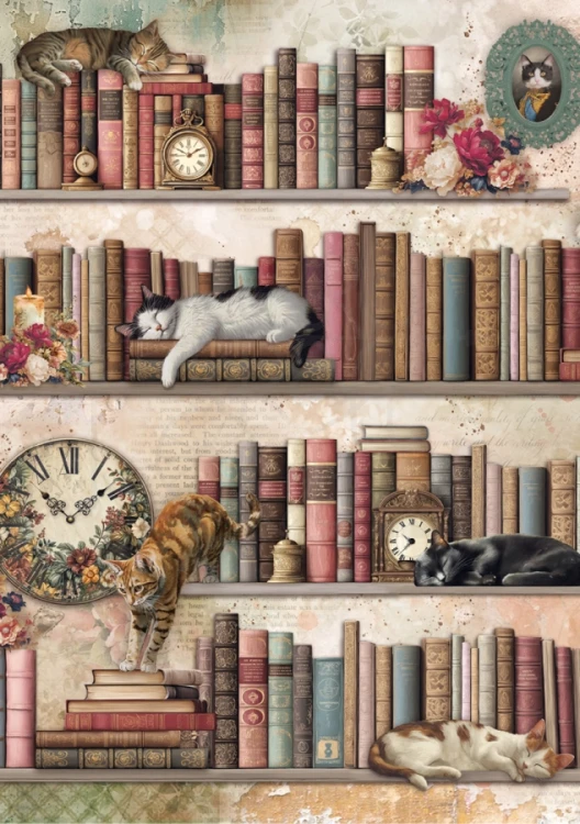 Zestaw papierów ryżowych A5 Book Lovers CBRS026 8 arkuszy Ciao Bella