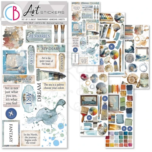 Naklejki foliowe do scrapbookingu An Artist Journey CBI008 5 arkuszy Ciao Bella