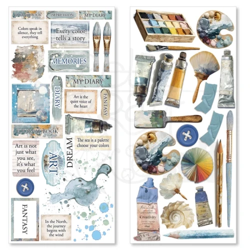 Naklejki foliowe do scrapbookingu An Artist Journey CBI008 5 arkuszy Ciao Bella