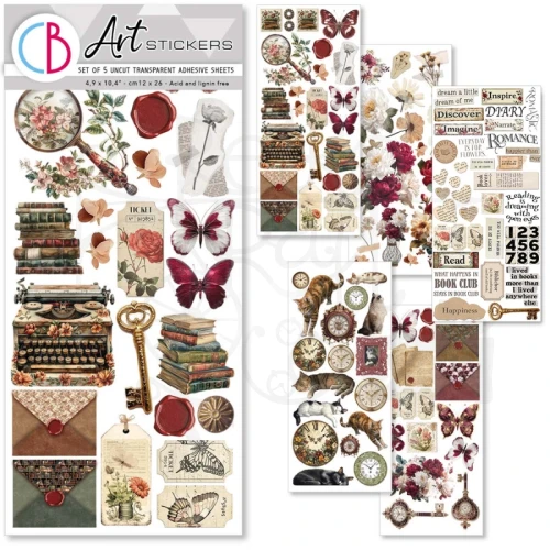 Naklejki foliowe do scrapbookingu Book Lovers CBI007 5 arkuszy Ciao Bella