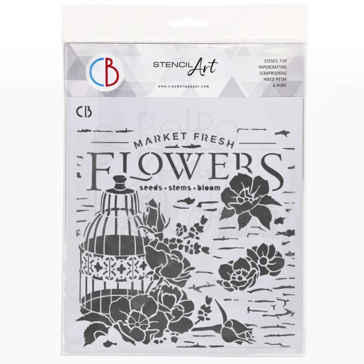Szablon maska 22x22cm Market Fresh Flowers MS8-006 Ciao Bella