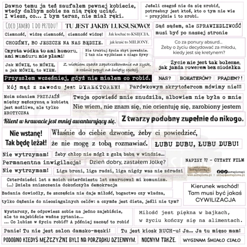 Naklejki papierowe do scrapbookingu i art journalingu Text 17 Film Pl ScrapLove