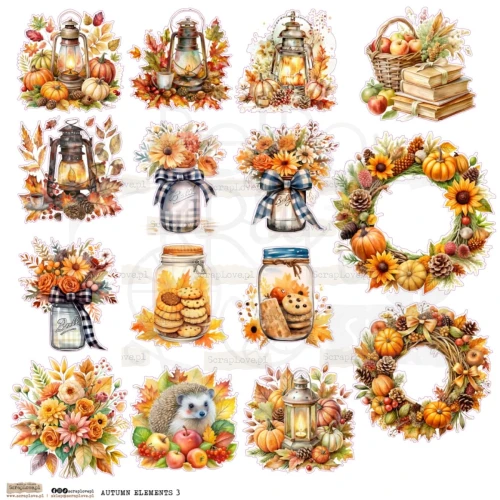 Naklejki papierowe do scrapbookingu i art journalingu Autumn Elements 3 ScrapLove