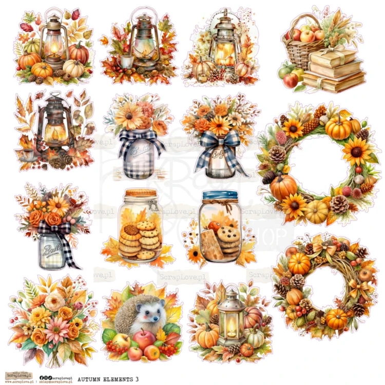 Naklejki papierowe do scrapbookingu i art journalingu Autumn Elements 3 ScrapLove