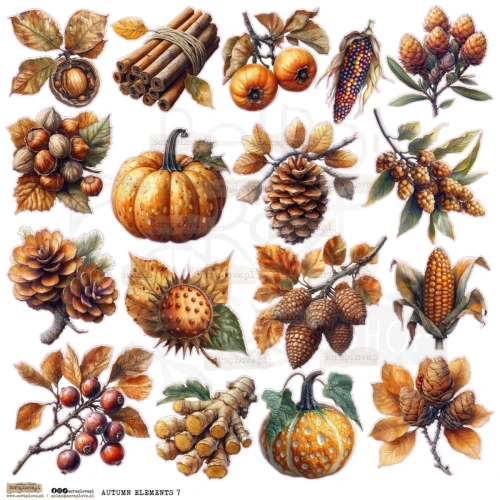 Naklejki papierowe do scrapbookingu i art journalingu Autumn Elements 7 ScrapLove