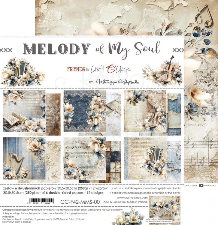 Zestaw papierów do scrapbookingu 30x30 Melody of My Soul CC-F42-MMS-00 Craft O'Clock