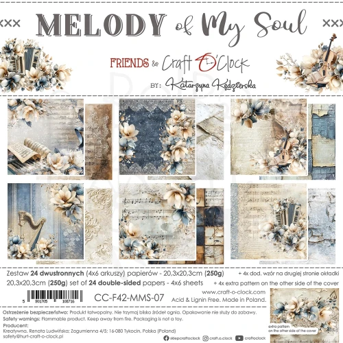 Zestaw papierów do scrapbookingu 20x20 Melody of My Soul CC-F42-MMS-07 Craft O'Clock