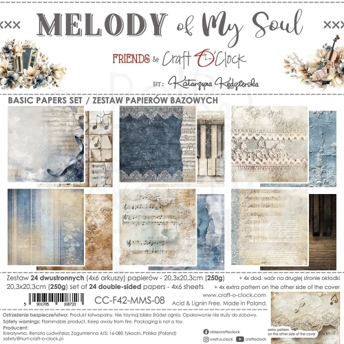 Zestaw papierów do scrapbookingu 20x20 Melody of My Soul CC-F42-MMS-07 Craft O'Clock