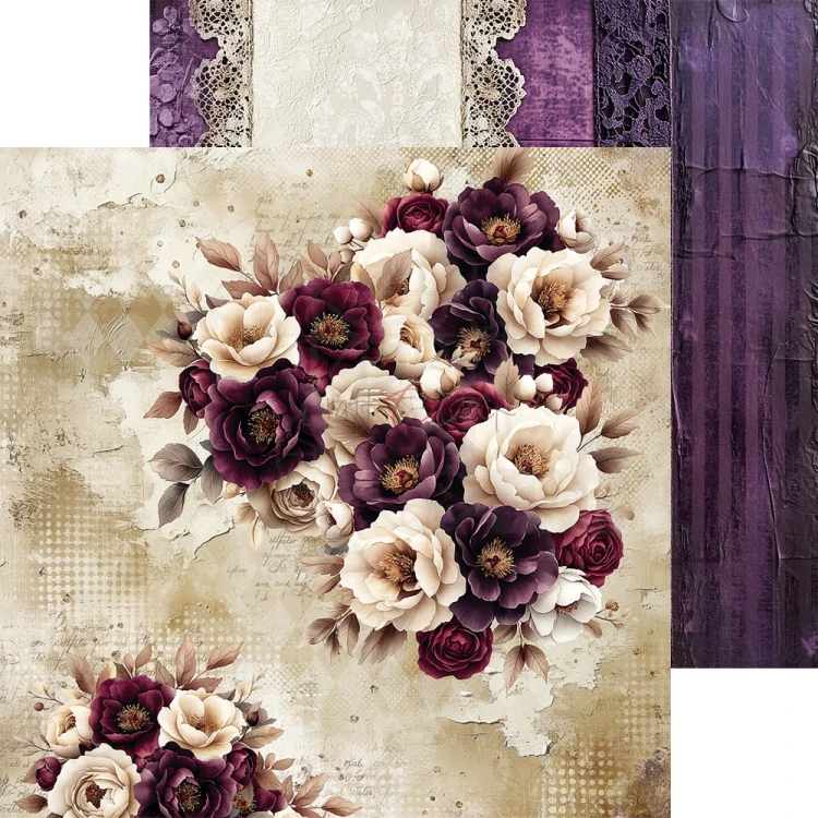 Zestaw papierów do scrapbookingu 20x20 Plum &amp; Caramel CC-C80-PC-07 Craft O'Clock