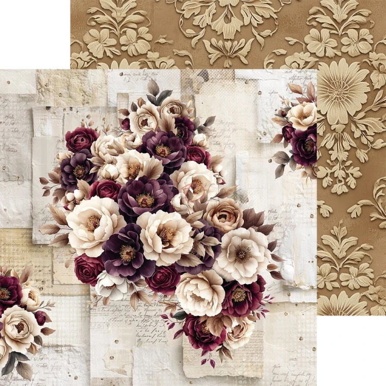 Zestaw papierów do scrapbookingu 20x20 Plum &amp; Caramel CC-C80-PC-07 Craft O'Clock