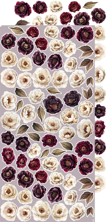 Zestaw dodatków 15x30 Plum &amp; Caramel Flowers &amp; More CC-C80-PC-11 Craft O'Clock