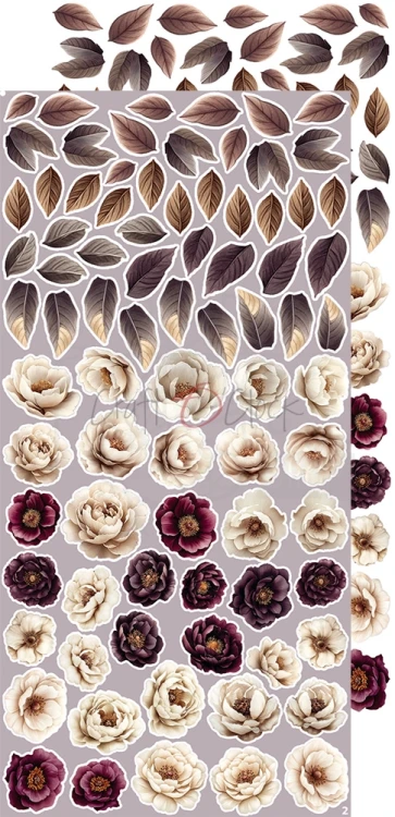 Zestaw dodatków 15x30 Plum &amp; Caramel Flowers &amp; More CC-C80-PC-11 Craft O'Clock