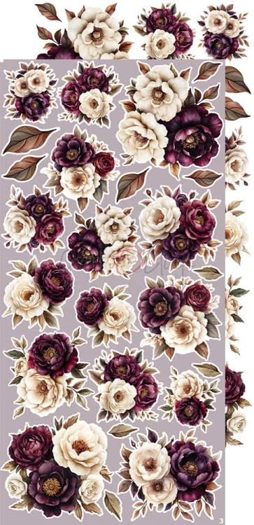 Zestaw dodatków 15x30 Plum &amp; Caramel Flowers &amp; More CC-C80-PC-11 Craft O'Clock