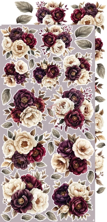 Zestaw dodatków 15x30 Plum &amp; Caramel Flowers &amp; More CC-C80-PC-11 Craft O'Clock