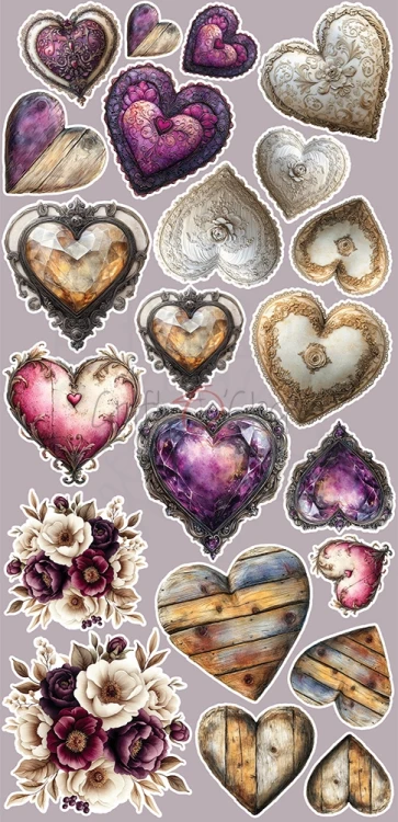 Zestaw dodatków 15x30 Plum &amp; Caramel Flowers &amp; More CC-C80-PC-11 Craft O'Clock