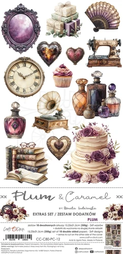 Zestaw dodatków 15x30 Plum &amp; Caramel Plum CC-C80-PC-12 Craft O'Clock